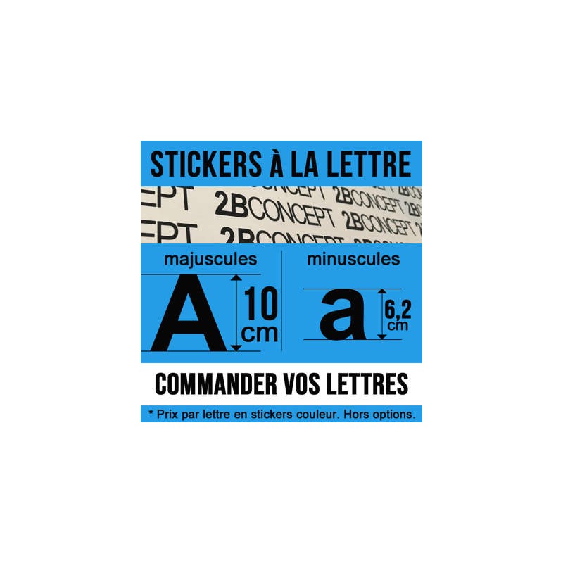 Lettres stickers - adhésif vitrine de magasin professionnel de hauteur 10 cm
