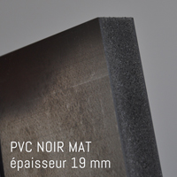 Matière PVC Noir MAT de 19 mm