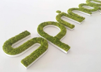 Logo en lettres végétales sur PVC